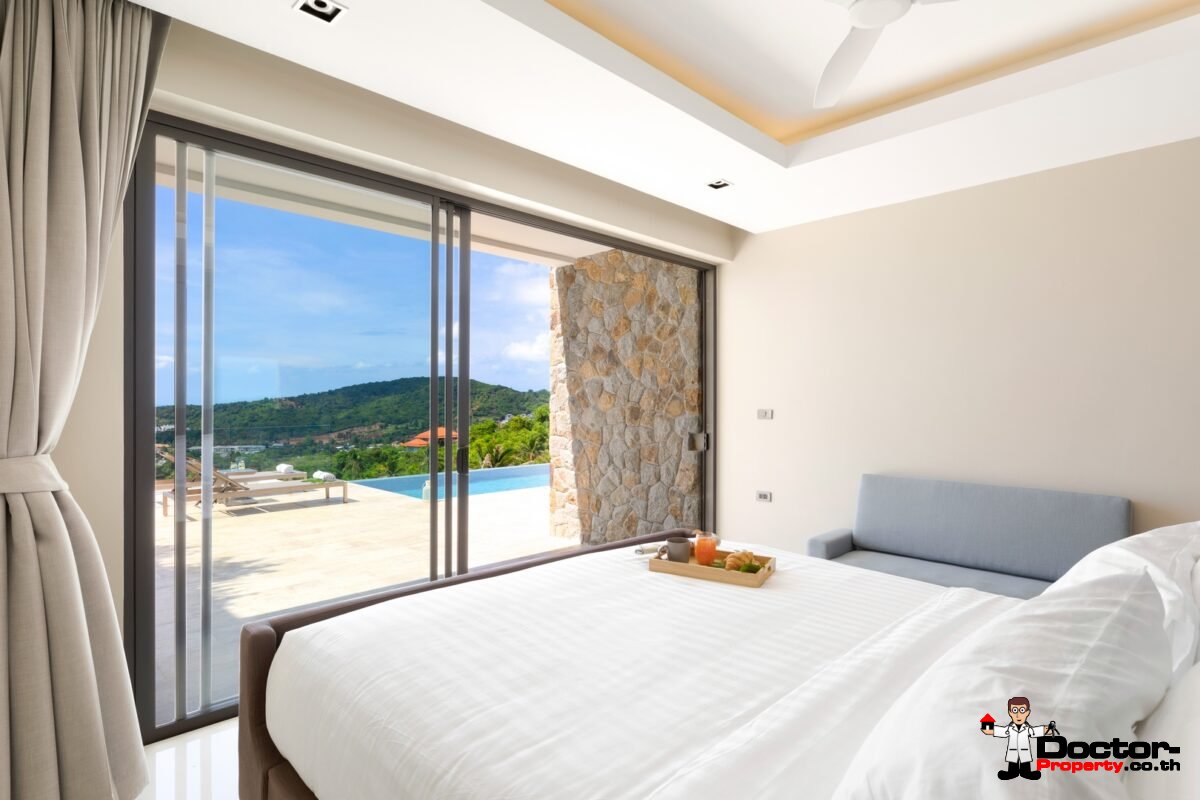 New 4 Bedroom Villa with Sea View in Bo Phut Hills, Koh Samui - For Sale